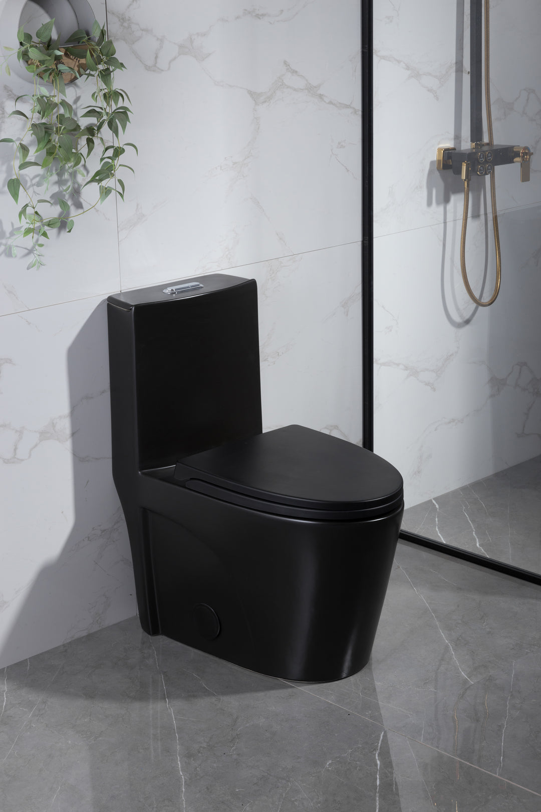 Ariston  1.1/1.6 Dual Flush One Piece Elongated Toilet - Seat Included in Matte Black