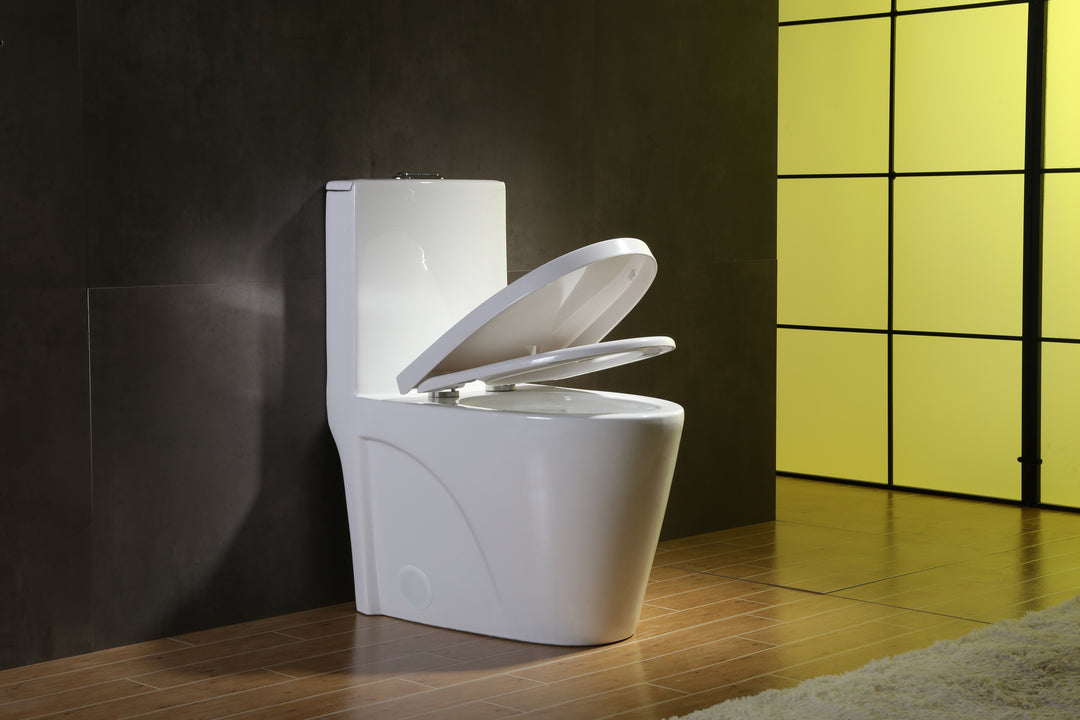 Ariston 1.1/1.6 Dual Flush One Piece Elongated Toilet - Seat Included in Matte White