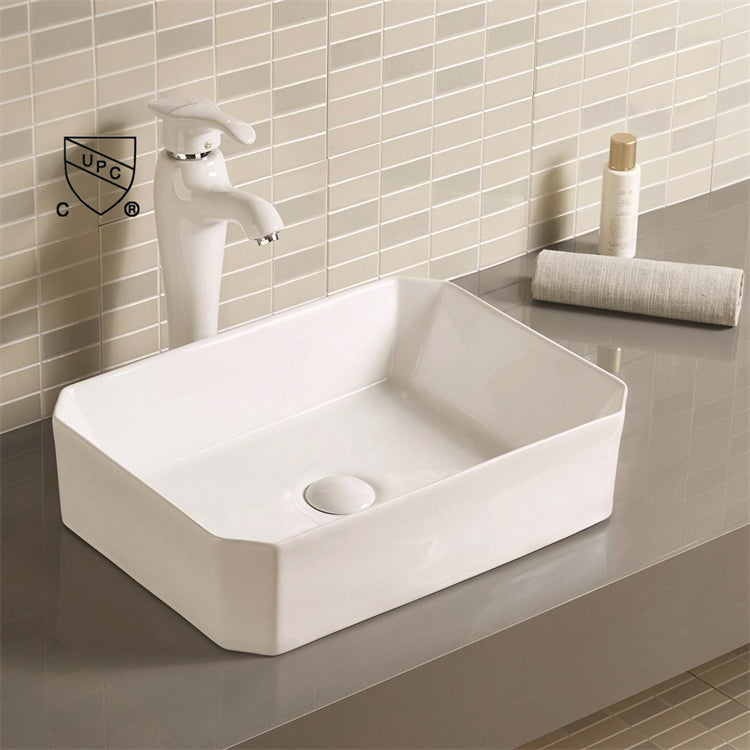 Ava Rectangular Ceramic Vessel Sink