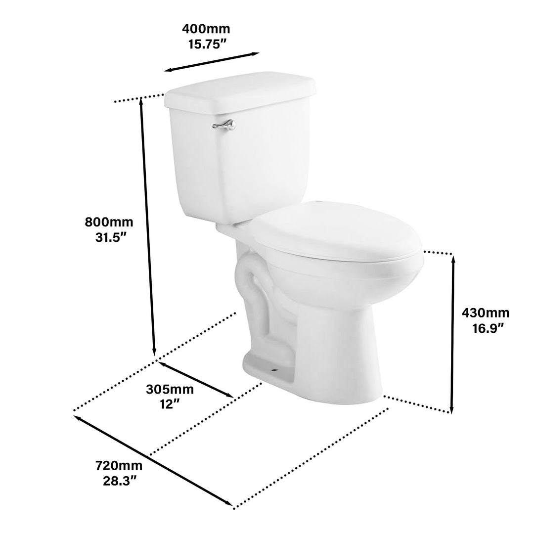 Capri Two-piece Siphonic Toilet White