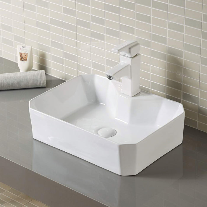 Vista Rounded Rectangular Ceramic Vessel Sink