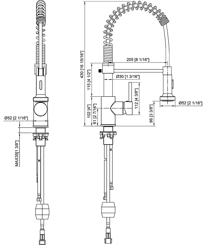 Cascade Single Handle, Pull-Down Kitchen Faucet Black