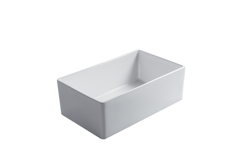 Terrano 30 Ceramic Farmhouse Bathroom Sink Undermount Deep Small Apron