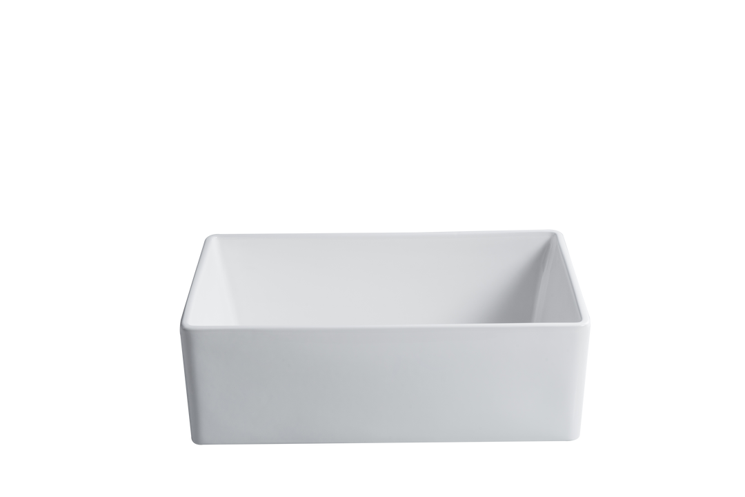 Terrano 30 Ceramic Farmhouse Bathroom Sink Undermount Deep Small Apron