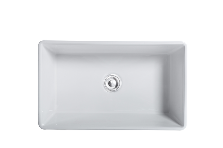 Terrano 30 Ceramic Farmhouse Bathroom Sink Undermount Deep Small Apron