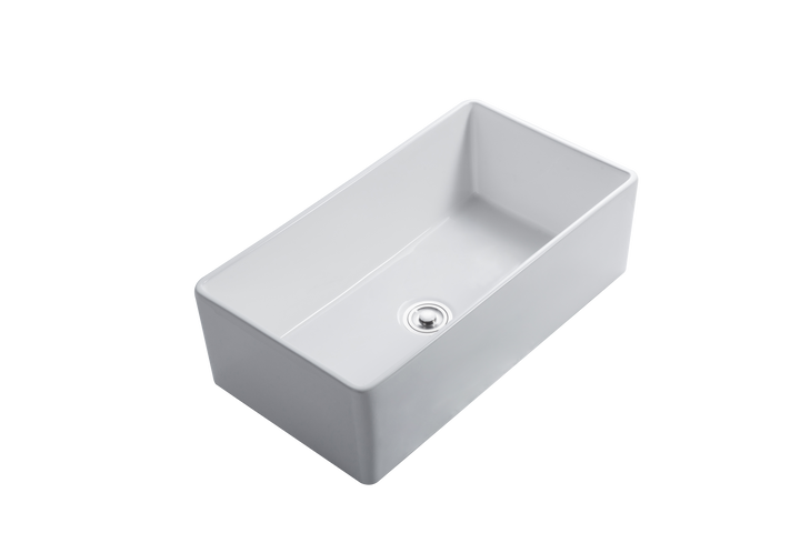 Terrano 33 Ceramic Farmhouse Bathroom Sink Undermount Deep Small Apron