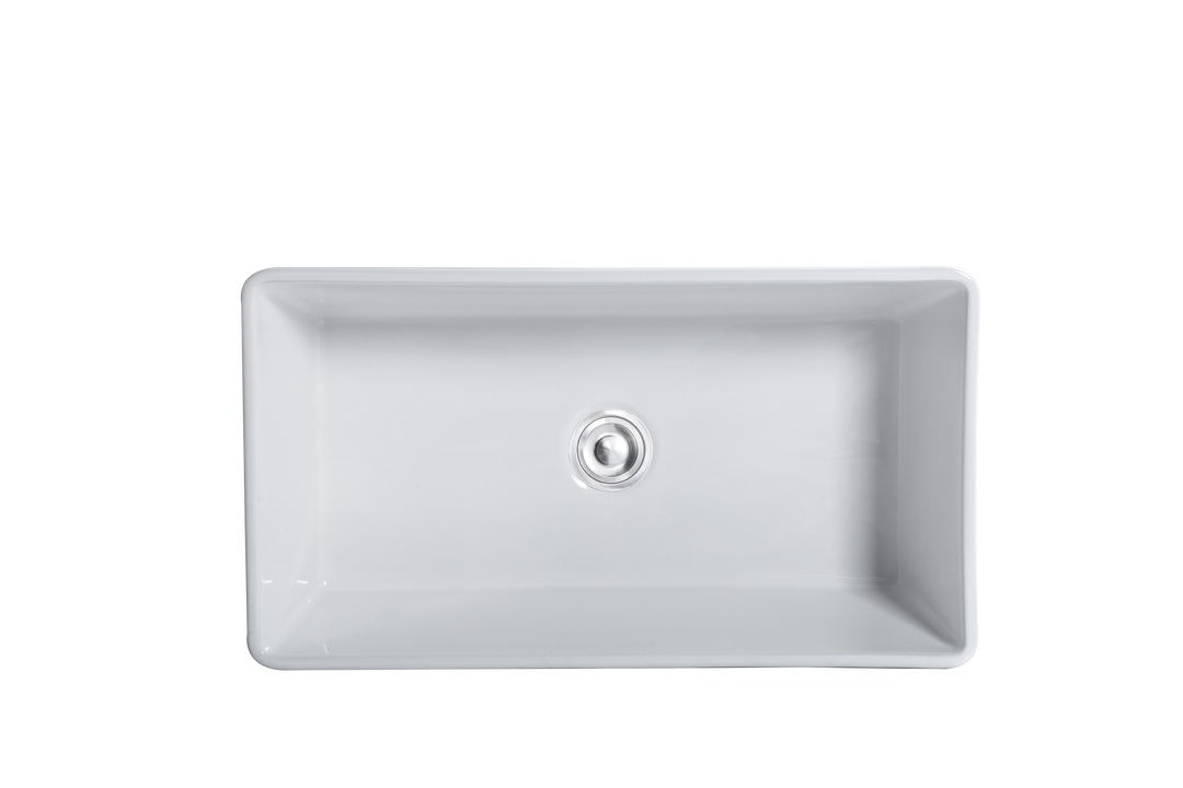 Terrano 33 Ceramic Farmhouse Bathroom Sink Undermount Deep Small Apron