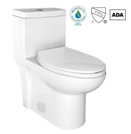 Harmony 1.1/1.6 Dual Flush ADA One Piece Elongated Toilet WaterSense with Push Button Flush - Seat Included